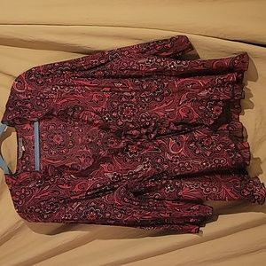 Red Black and Gold Sheer Blouse
